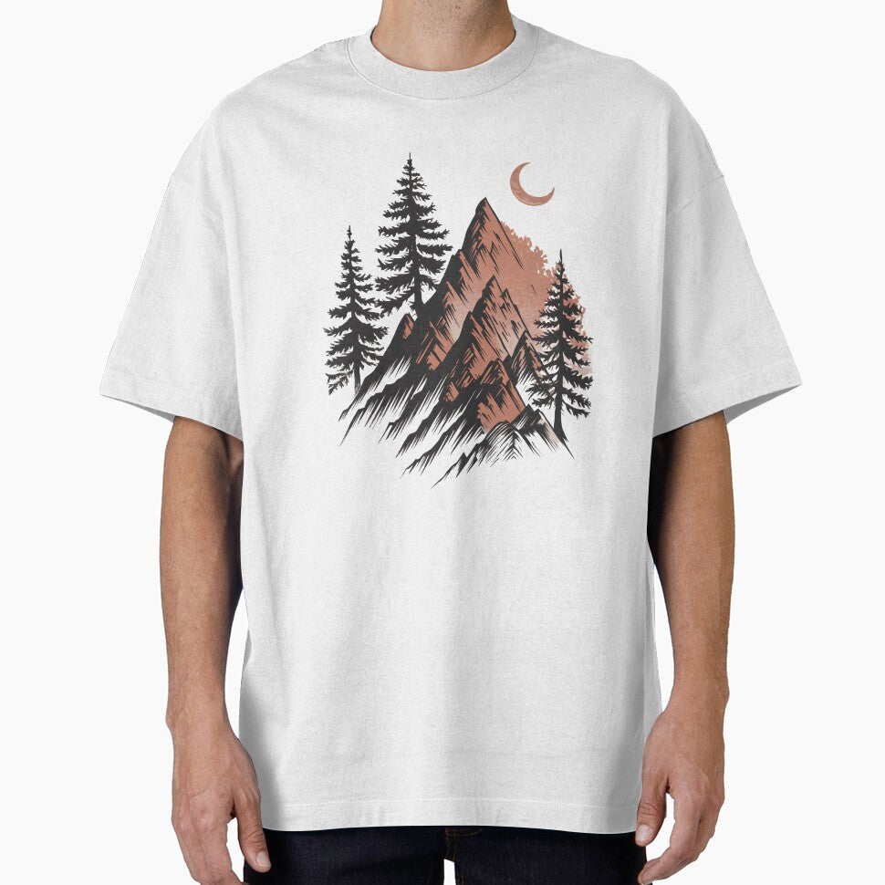 Crescent Moon Mountain Range by AnamMHavan - Adult & Kids T-Shirts, Sweatshirts & Hoodies apparel design preview 1