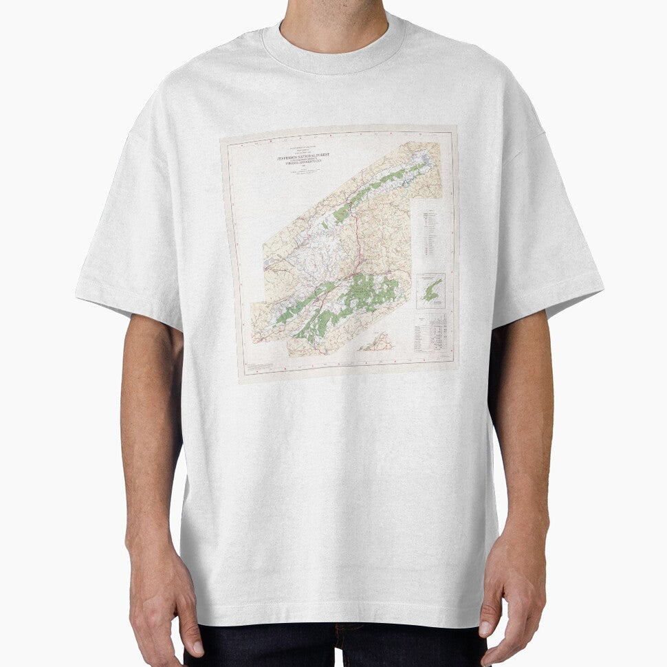 Jefferson National Forest Map (1983) Virginia - Adult & Kids T-Shirts, Sweatshirts & Hoodies apparel design preview 1