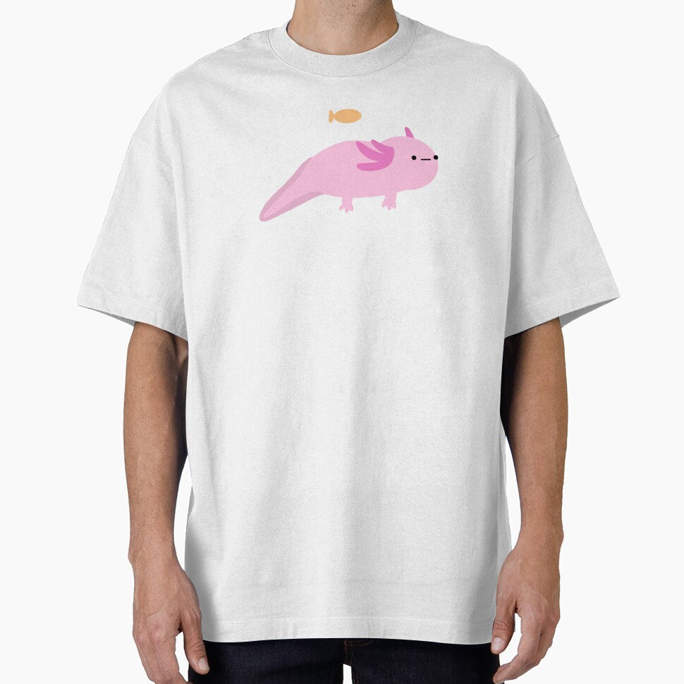 Axolotl friend about to eat by letterwithviv - Adult & Kids T-Shirts, Sweatshirts & Hoodies apparel design preview 1