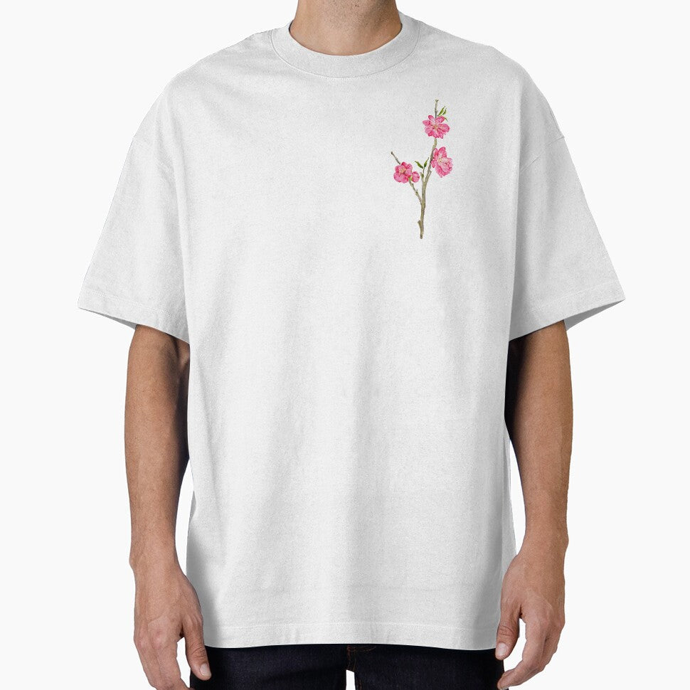 Hand painted pink peach flowers blossom macro by - Adult & Kids T-Shirts, Sweatshirts & Hoodies apparel design preview 1