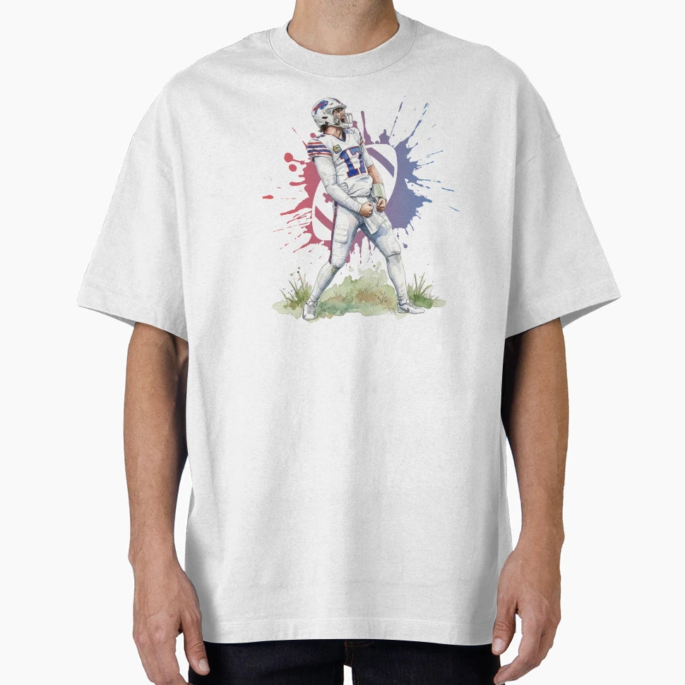 JA 17 Buffalo Football Watercolor Art T-Shirt - Streetwear Style Unisex - T-Shirt, Sweatshirt, Hoodie
