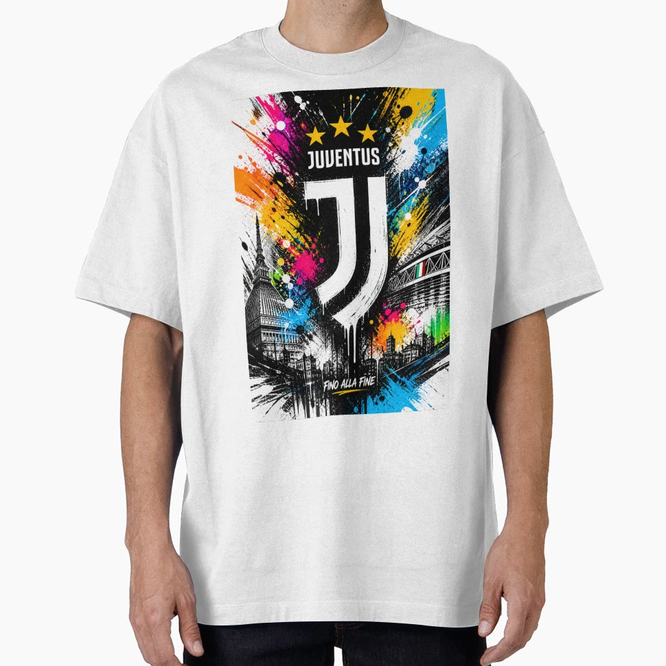 Fino Alla Fine Juve Splash Watercolor T-Shirt - Aesthetic Graphic Men Women - T-Shirt, Sweatshirt, Hoodie