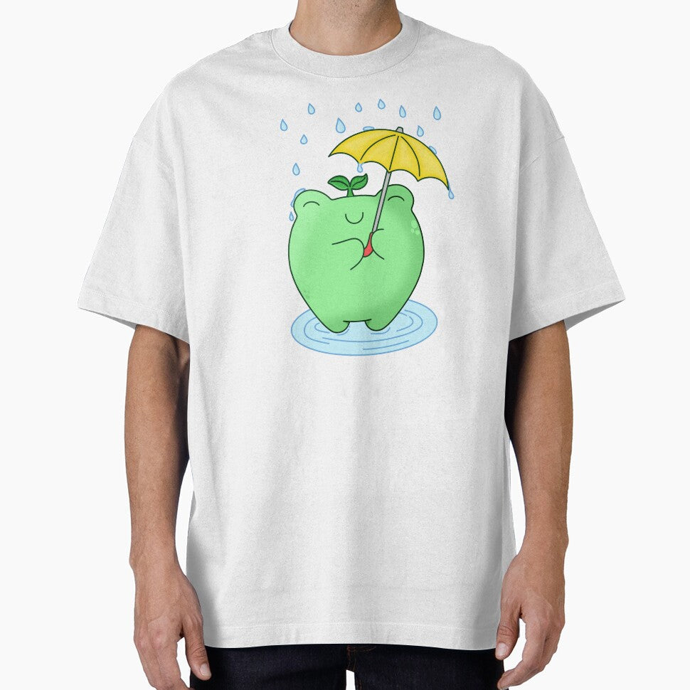 Cute frog in the rain kawaii by vandepasch - Adult & Kids T-Shirts, Sweatshirts & Hoodies apparel design preview 1