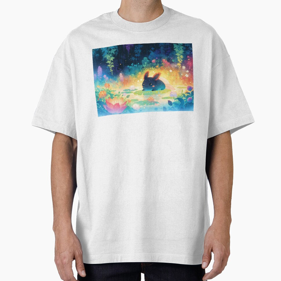 Black Axolotl Magical Pond Retreat by AshiraCreations - Adult & Kids T-Shirts, Sweatshirts & Hoodies apparel design preview 1