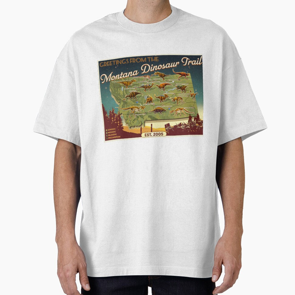 Montana Dinosaur Trail 20th Anniversary Poster by - Adult & Kids T-Shirts, Sweatshirts & Hoodies apparel design preview 1