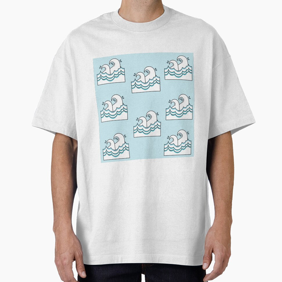 Ocean Bathmat Blue Waves Cute Pattern by - Adult & Kids T-Shirts, Sweatshirts & Hoodies apparel design preview 1