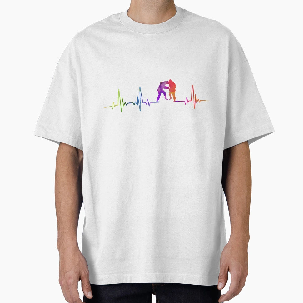 Judo Heartbeat Watercolor T-Shirt - Minimalist Print for Adults - T-Shirt, Sweatshirt, Hoodie