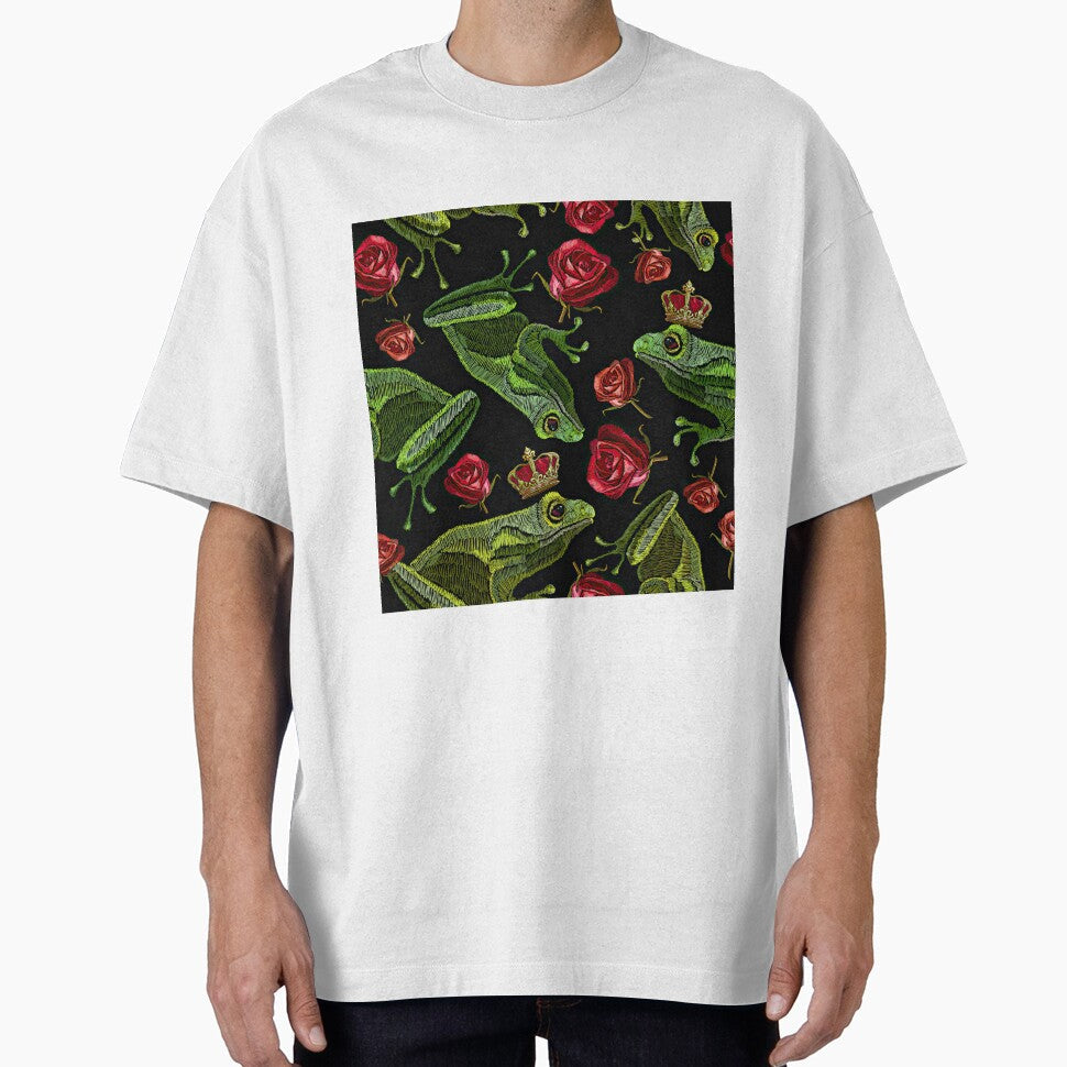 Embroidery Frog Crown Rose by ConcorStore - Adult & Kids T-Shirts, Sweatshirts & Hoodies apparel design preview 1