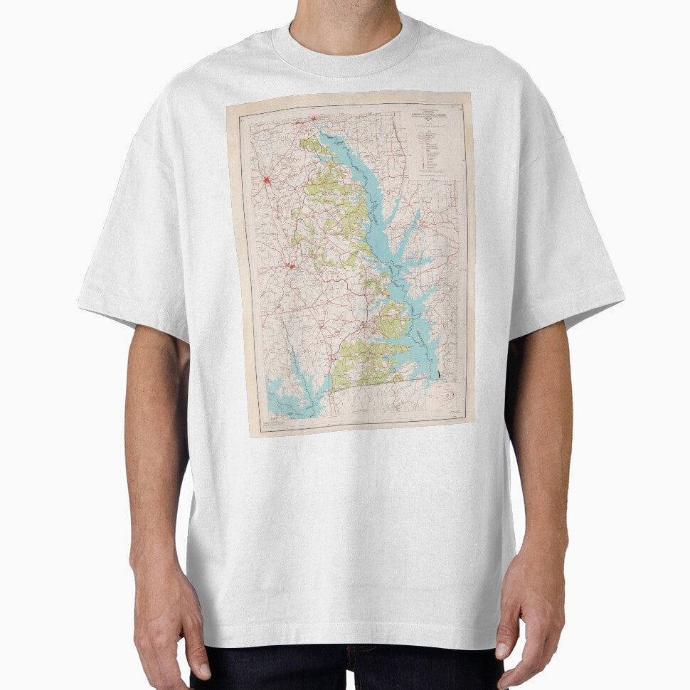 Old Sabine National Forest Map (1968) Vintage Texas - Adult & Kids T-Shirts, Sweatshirts & Hoodies apparel design preview 1