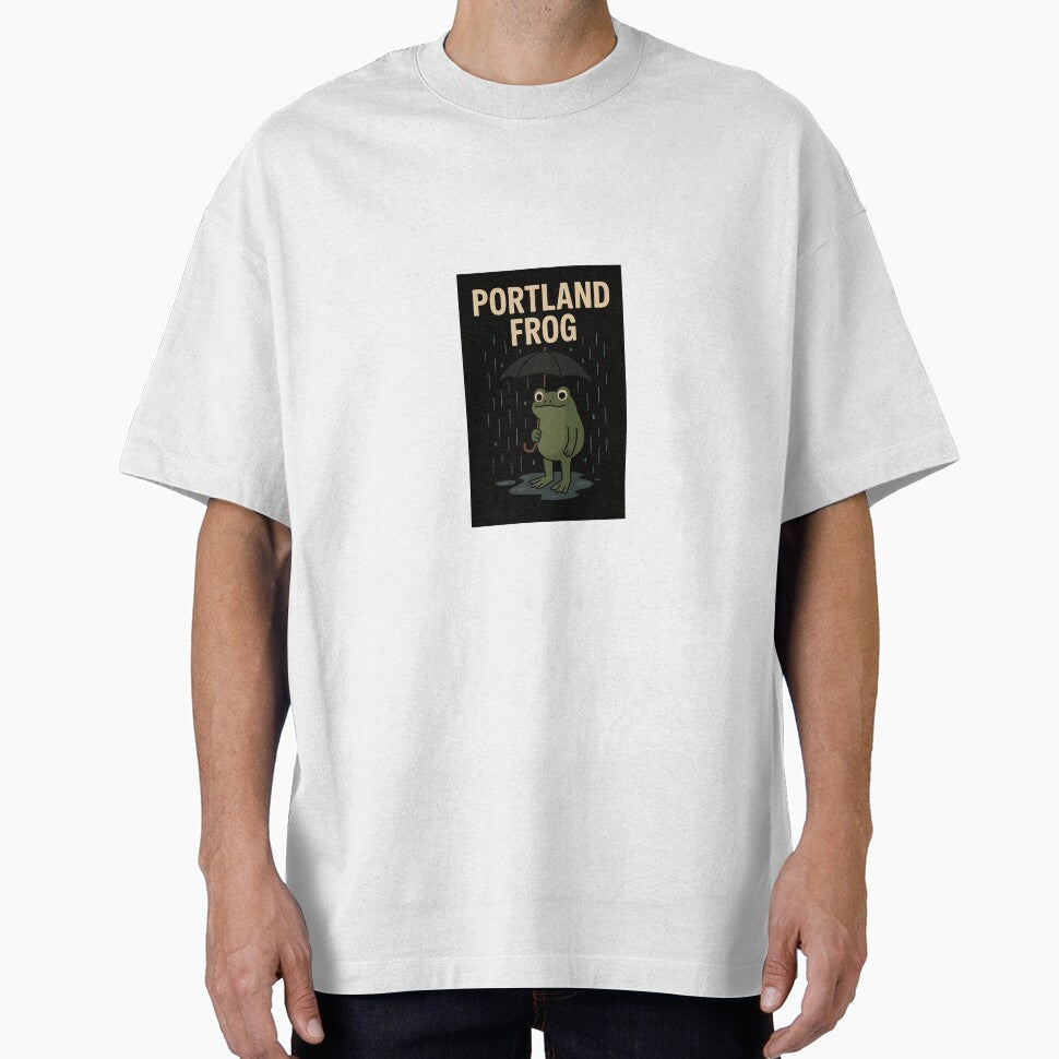 Portland Frog Dancing in the Rain Cozy Rainy Day - Adult & Kids T-Shirts, Sweatshirts & Hoodies apparel design preview 1