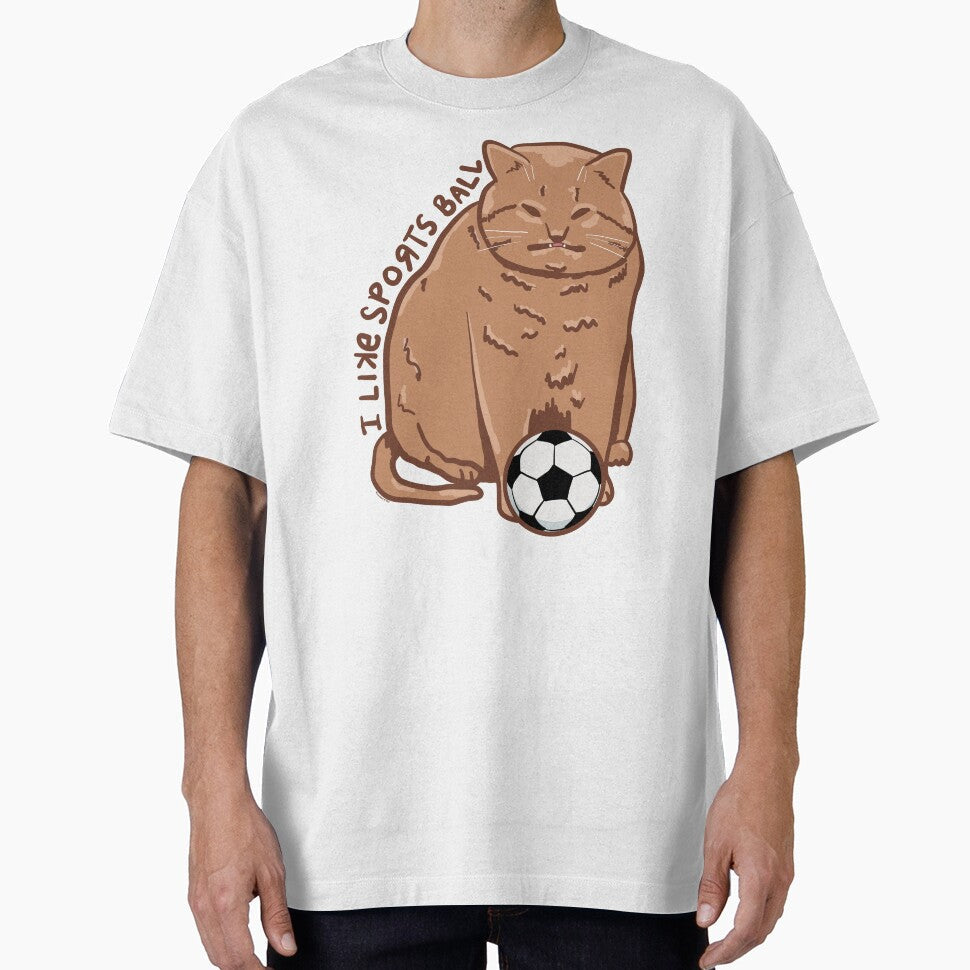 Sportsball Cat Soccer by KilkennyCat Art - Adult & Kids T-Shirts, Sweatshirts & Hoodies apparel design preview 1