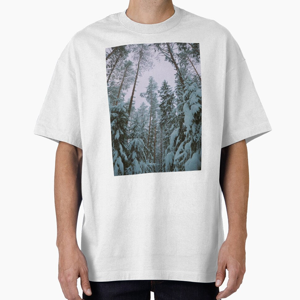 Snow Trees Scene Photographic Print by - Adult & Kids T-Shirts, Sweatshirts & Hoodies apparel design preview 1