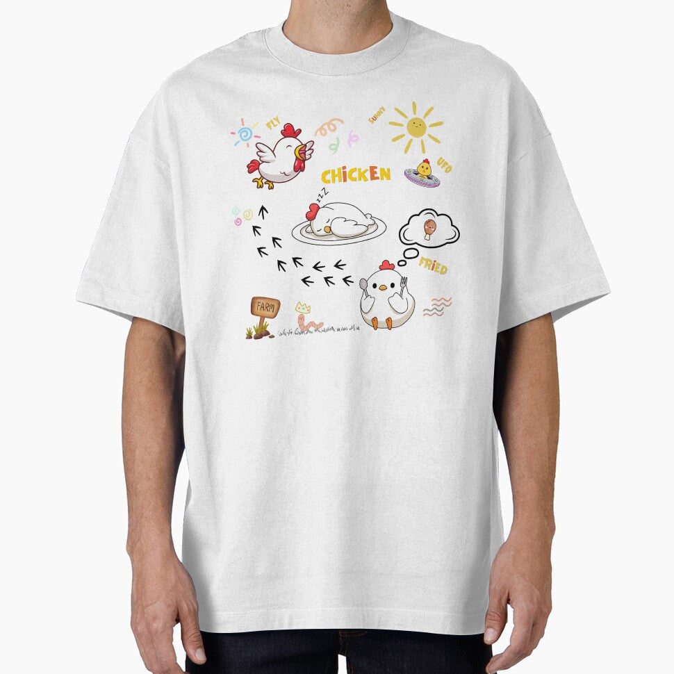 Chicken Life Crisis Cute Funny Cartoon Chaos by - Adult & Kids T-Shirts, Sweatshirts & Hoodies apparel design preview 1