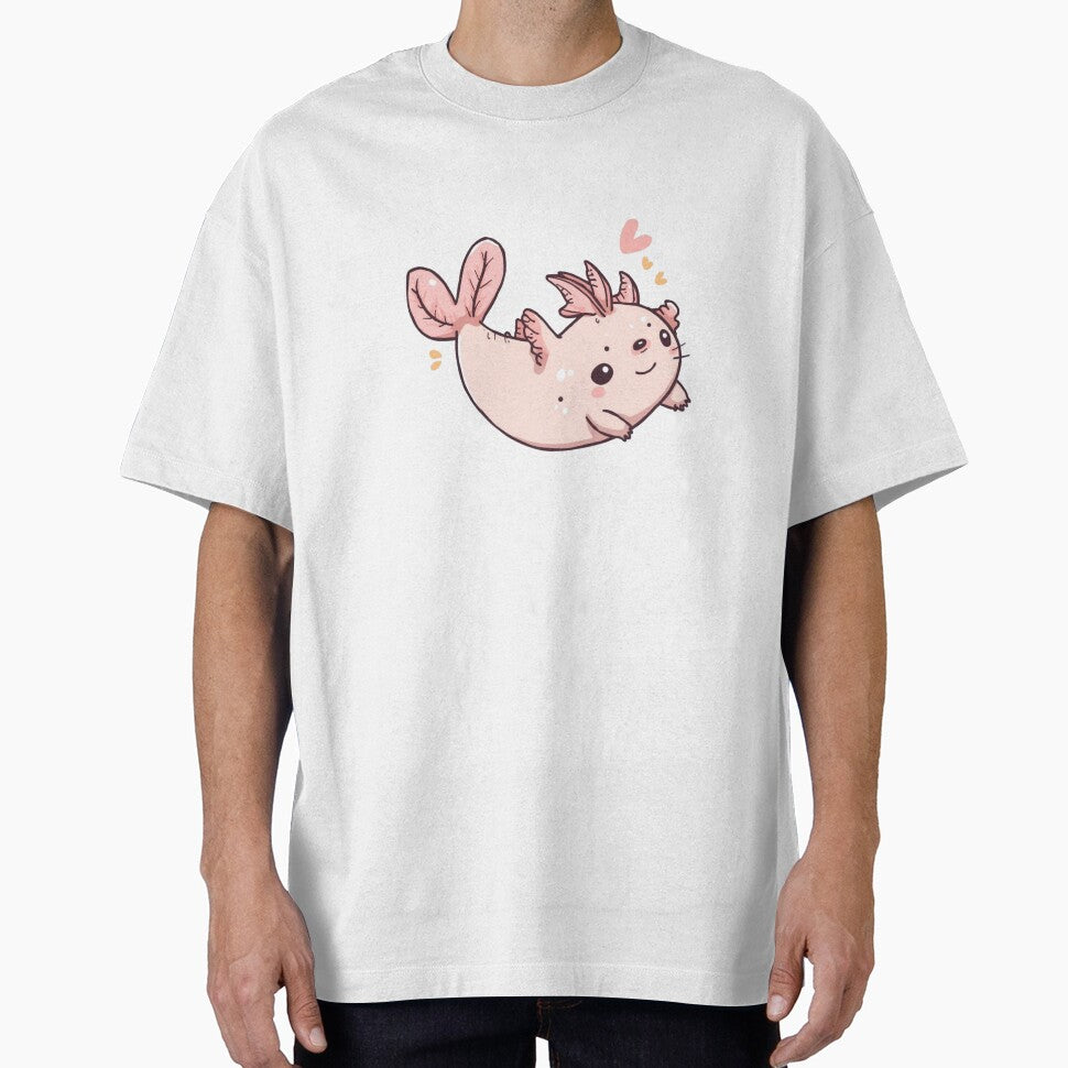 Axolotl Smiles Cute Aquatic Friend Illustration by - Adult & Kids T-Shirts, Sweatshirts & Hoodies apparel design preview 1