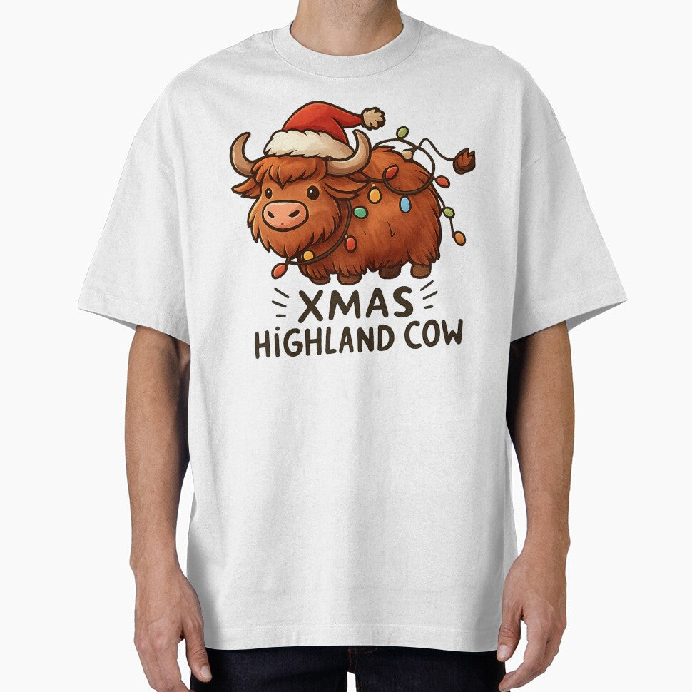 Xmas Highland Cow by clarkfraser - Adult & Kids T-Shirts, Sweatshirts & Hoodies apparel design preview 1