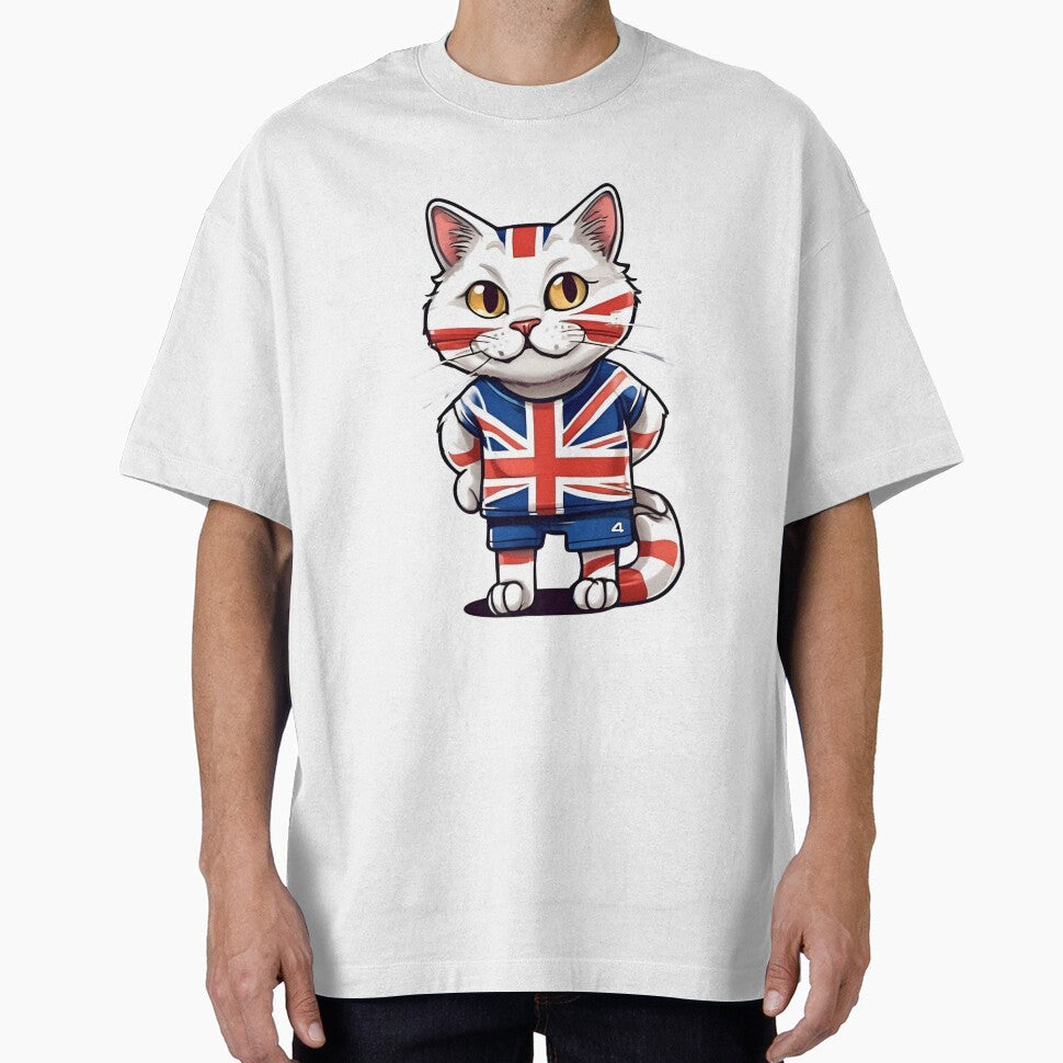 England UK Sports Team: a Cat wearing colours of - Adult & Kids T-Shirts, Sweatshirts & Hoodies apparel design preview 1