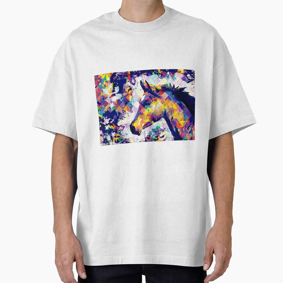 Portrait of a thoroughbred horse colorful pop art - Adult & Kids T-Shirts, Sweatshirts & Hoodies apparel design preview 1