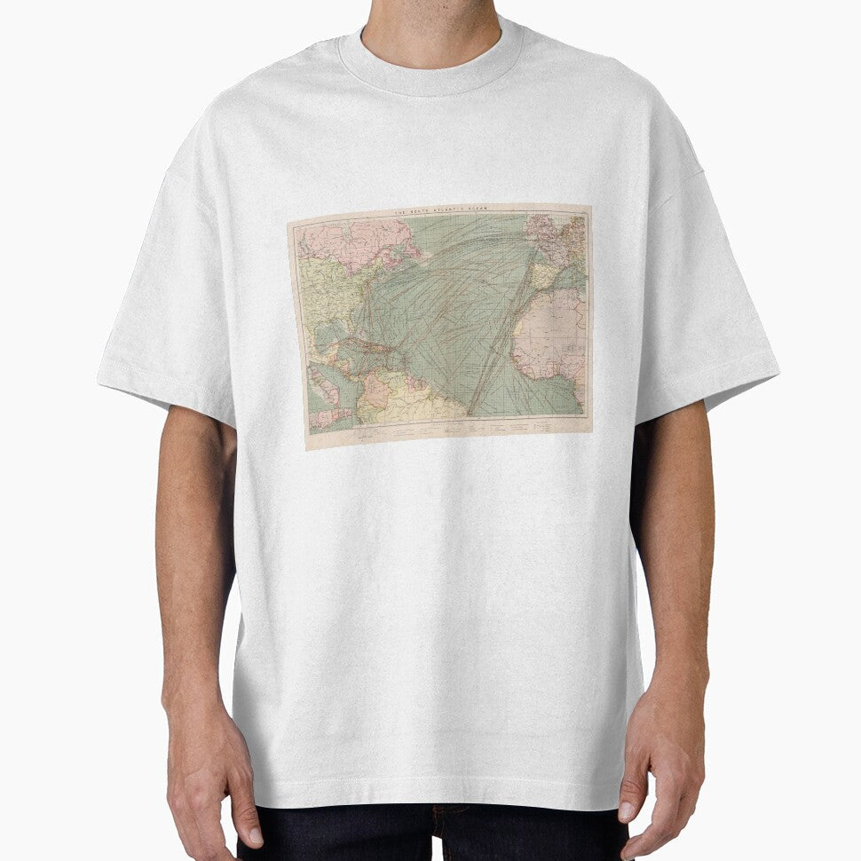 Vintage Atlantic Ocean Navagational Map (1905) by - Adult & Kids T-Shirts, Sweatshirts & Hoodies apparel design preview 1