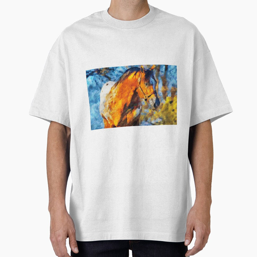 Friendly Appaloosa horse digital painting by - Adult & Kids T-Shirts, Sweatshirts & Hoodies apparel design preview 1