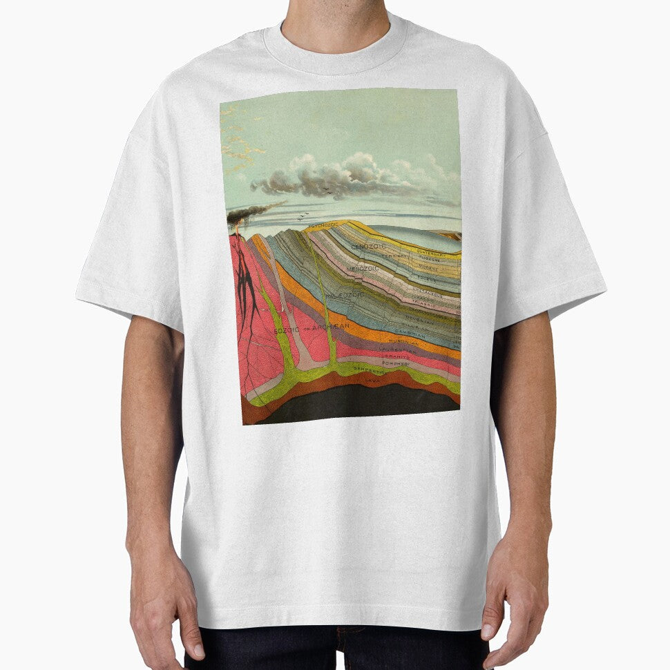 Geological Time Chart, 1893 by Levi Yaggy - Adult & Kids T-Shirts, Sweatshirts & Hoodies apparel design preview 1