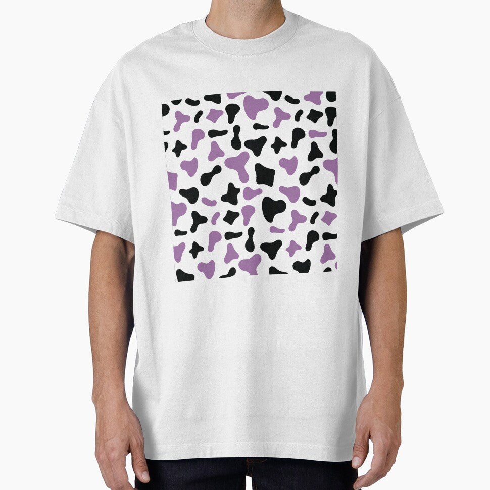 Black Violet Cow Pattern on White Holstein by - Adult & Kids T-Shirts, Sweatshirts & Hoodies apparel design preview 1