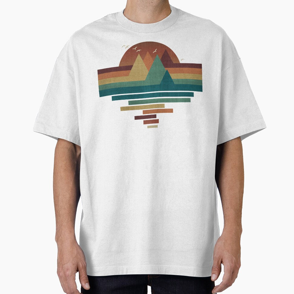 Geometric Mountains At Sunset by maryedenoa - Adult & Kids T-Shirts, Sweatshirts & Hoodies apparel design preview 1