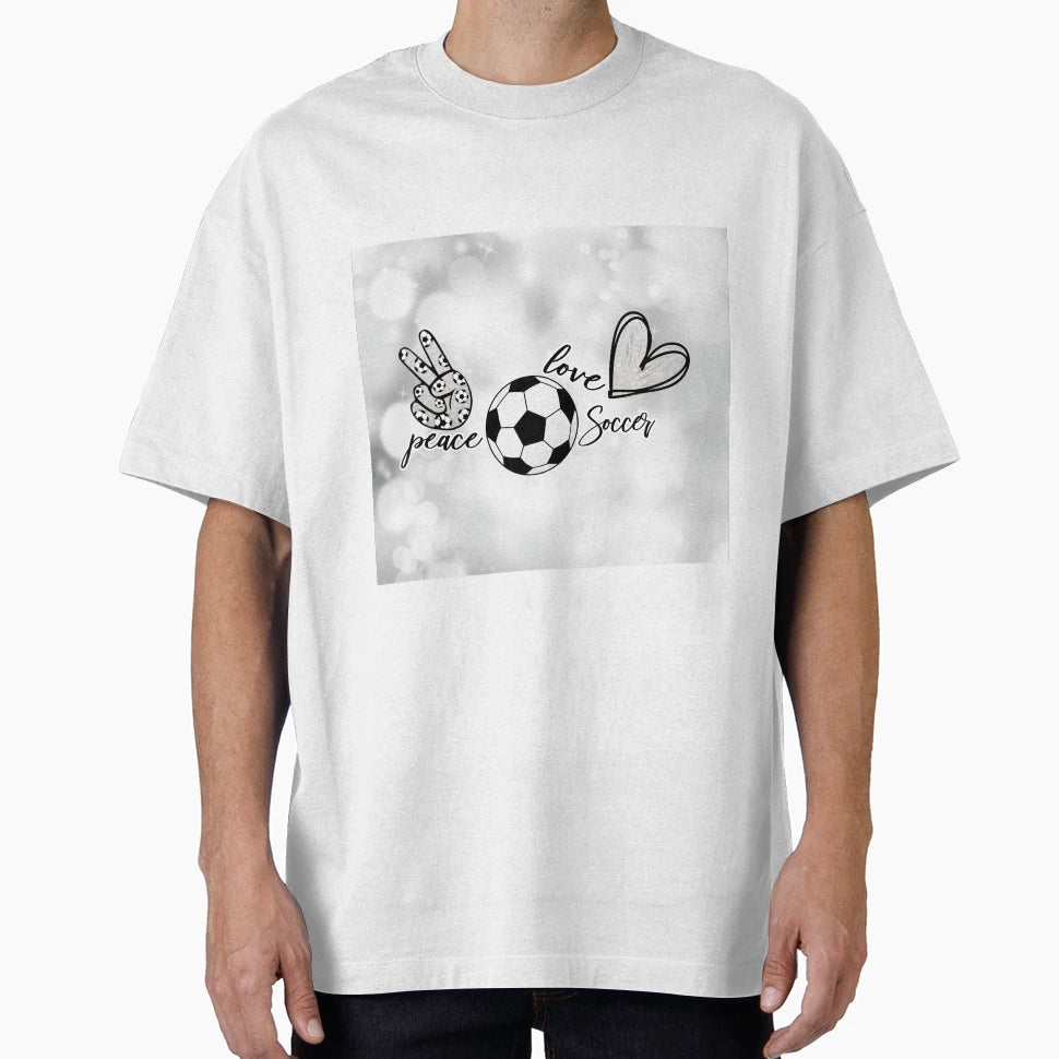 Peace Love Soccer T-Shirt - Aesthetic Graphic Unisex - T-Shirt, Sweatshirt, Hoodie