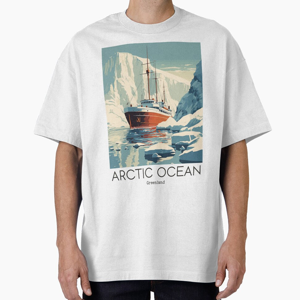 A Vintage Travel Illustration of the Artic Ocean - Adult & Kids T-Shirts, Sweatshirts & Hoodies apparel design preview 1