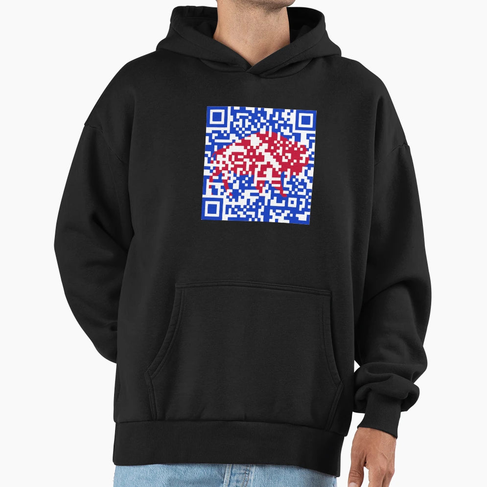 Buffalo Bills Shout Song Qr Code Hoodie - Minimalist Print Unisex - T-Shirt, Sweatshirt, Hoodie