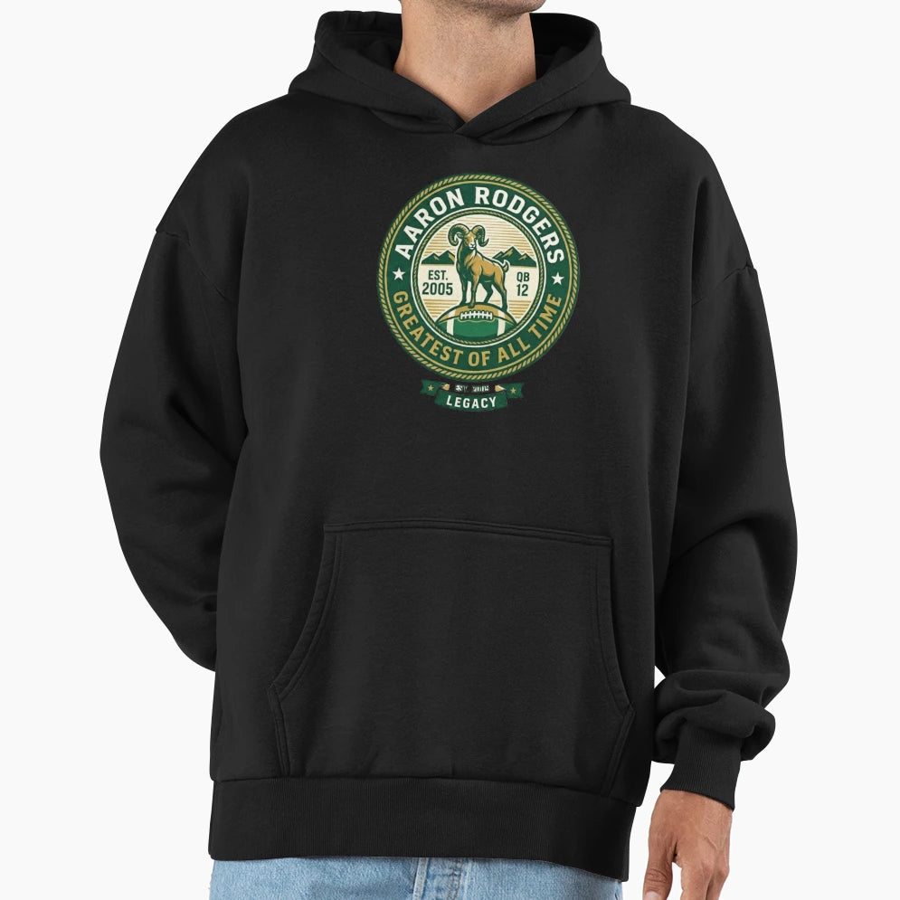Goat Rodgers Celebrating Nfl Hoodie - Casual Everyday Wear Men Women - T-Shirt, Sweatshirt, Hoodie