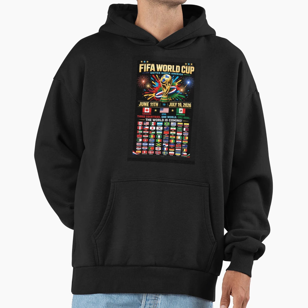 2026 World Cup Three Countries One World Hoodie - Graphic Print Men Women - T-Shirt, Sweatshirt, Hoodie