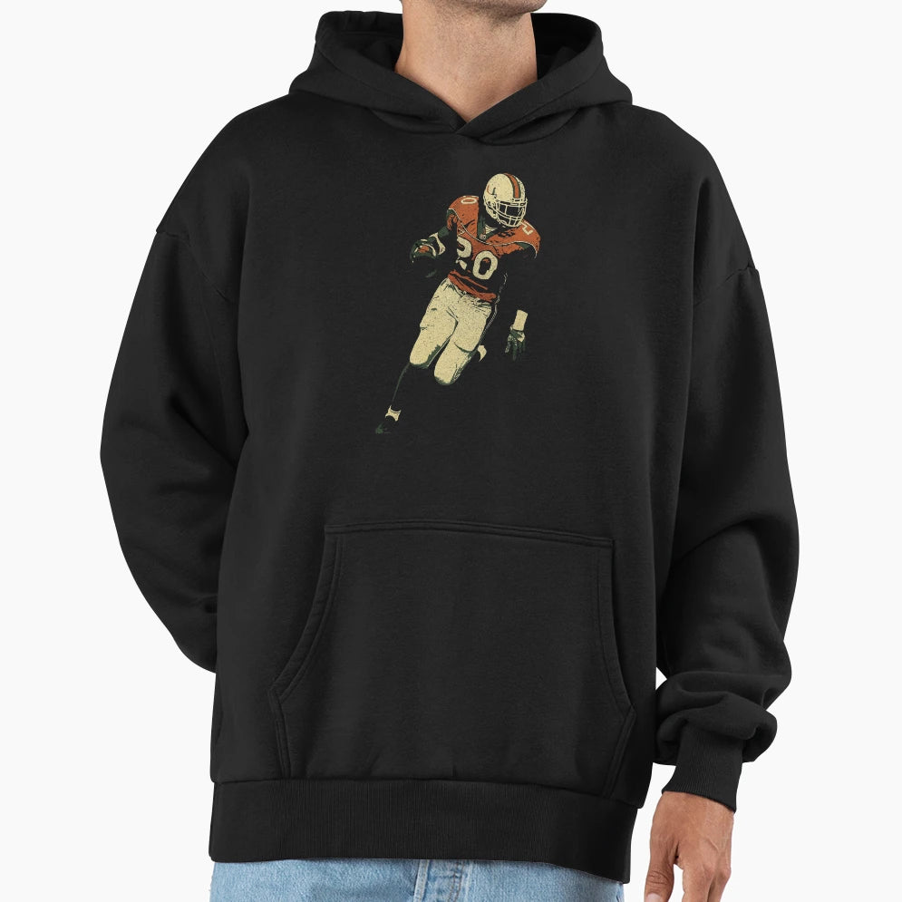 Ed Reed Miami Hurricanes Football Art Hoodie - Novelty Apparel Unisex - T-Shirt, Sweatshirt, Hoodie