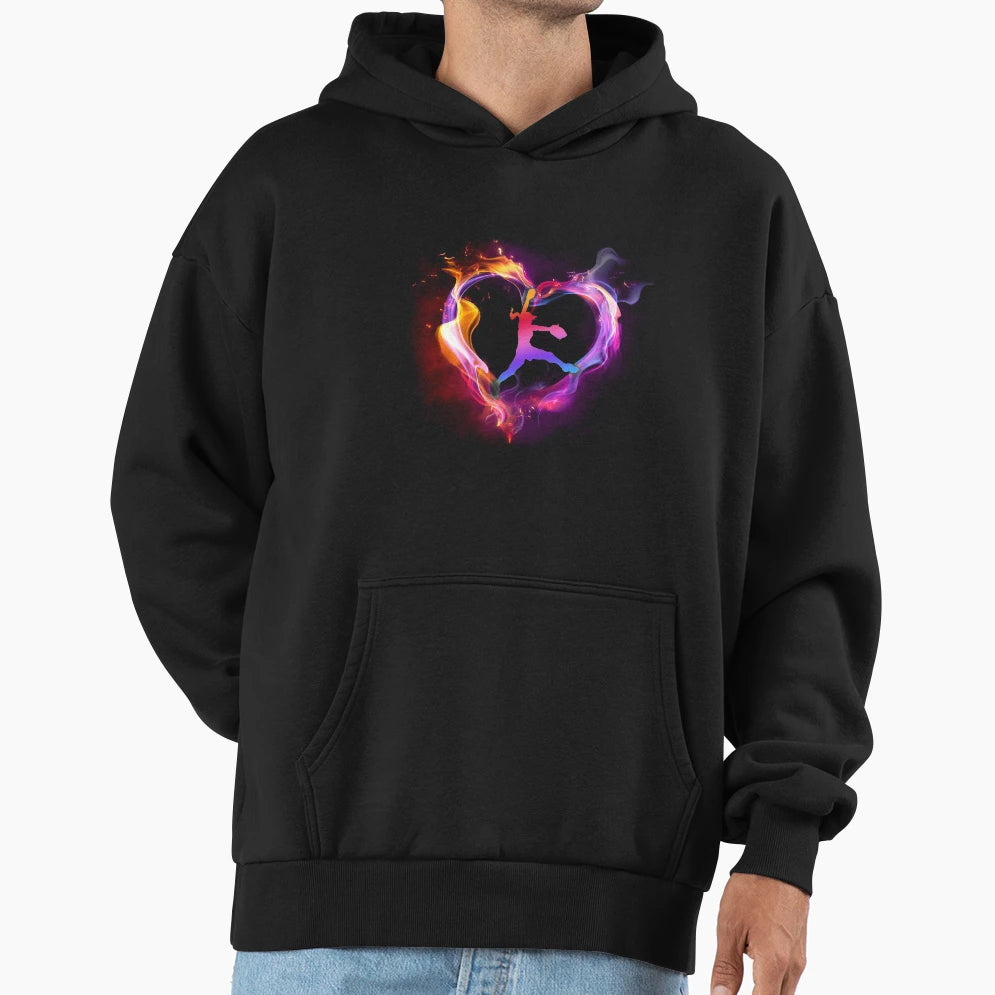 Softball Heart Shape Art Hoodie - Casual Everyday Wear Unisex - T-Shirt, Sweatshirt, Hoodie