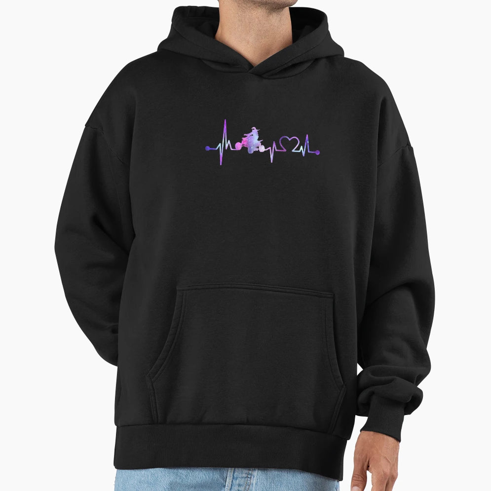 Atv Bicycle Heartbeat Galaxy Hoodie - Casual Everyday Wear for Adults - T-Shirt, Sweatshirt, Hoodie