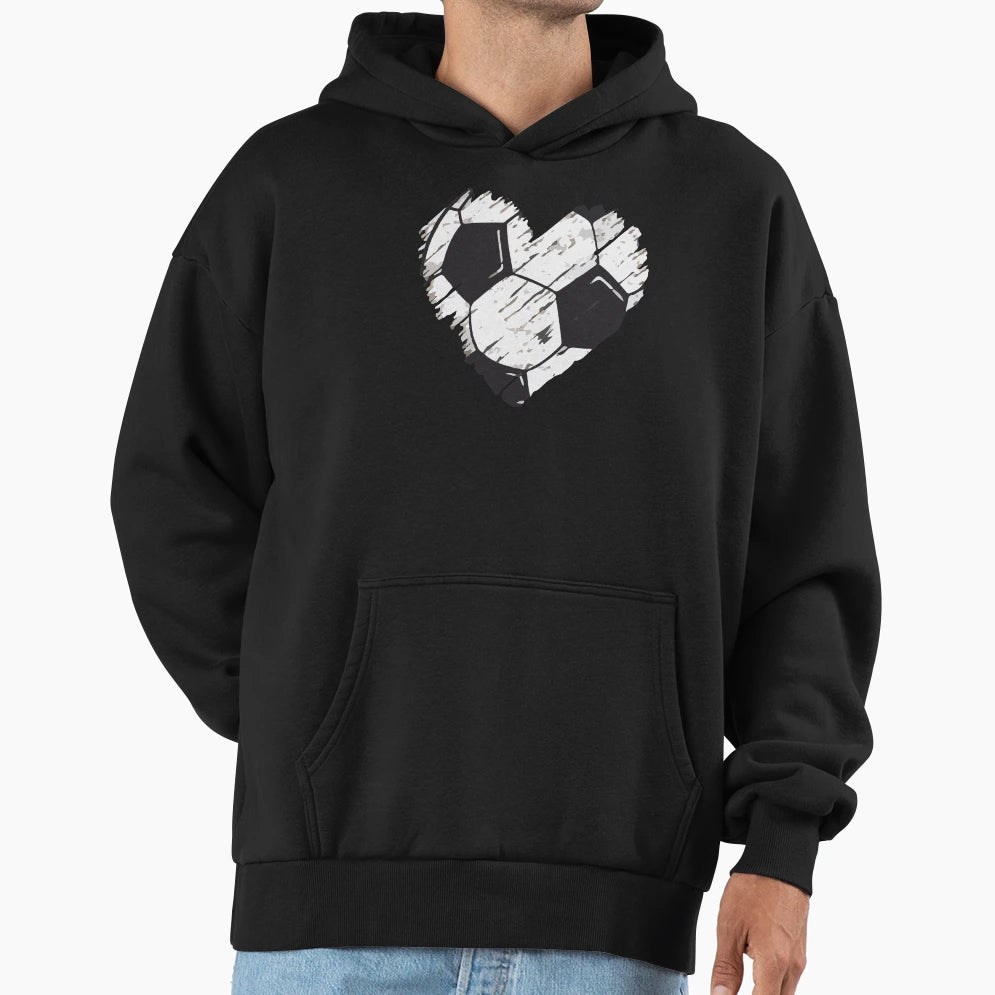 Distressed Soccer Heart Soccer Hoodie - Casual Everyday Wear for Adults - T-Shirt, Sweatshirt, Hoodie