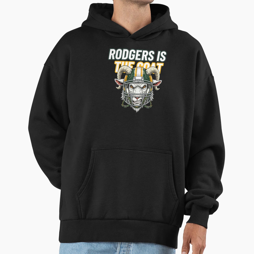 Rodgers Is Goat Greatest Qb All Time Hoodie - Minimalist Print Unisex - T-Shirt, Sweatshirt, Hoodie