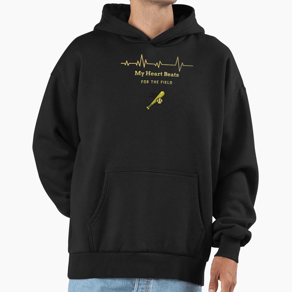 My Heart Beats Field Baseball Player Fan T-Shirt - Custom Art Print Unisex - T-Shirt, Sweatshirt, Hoodie