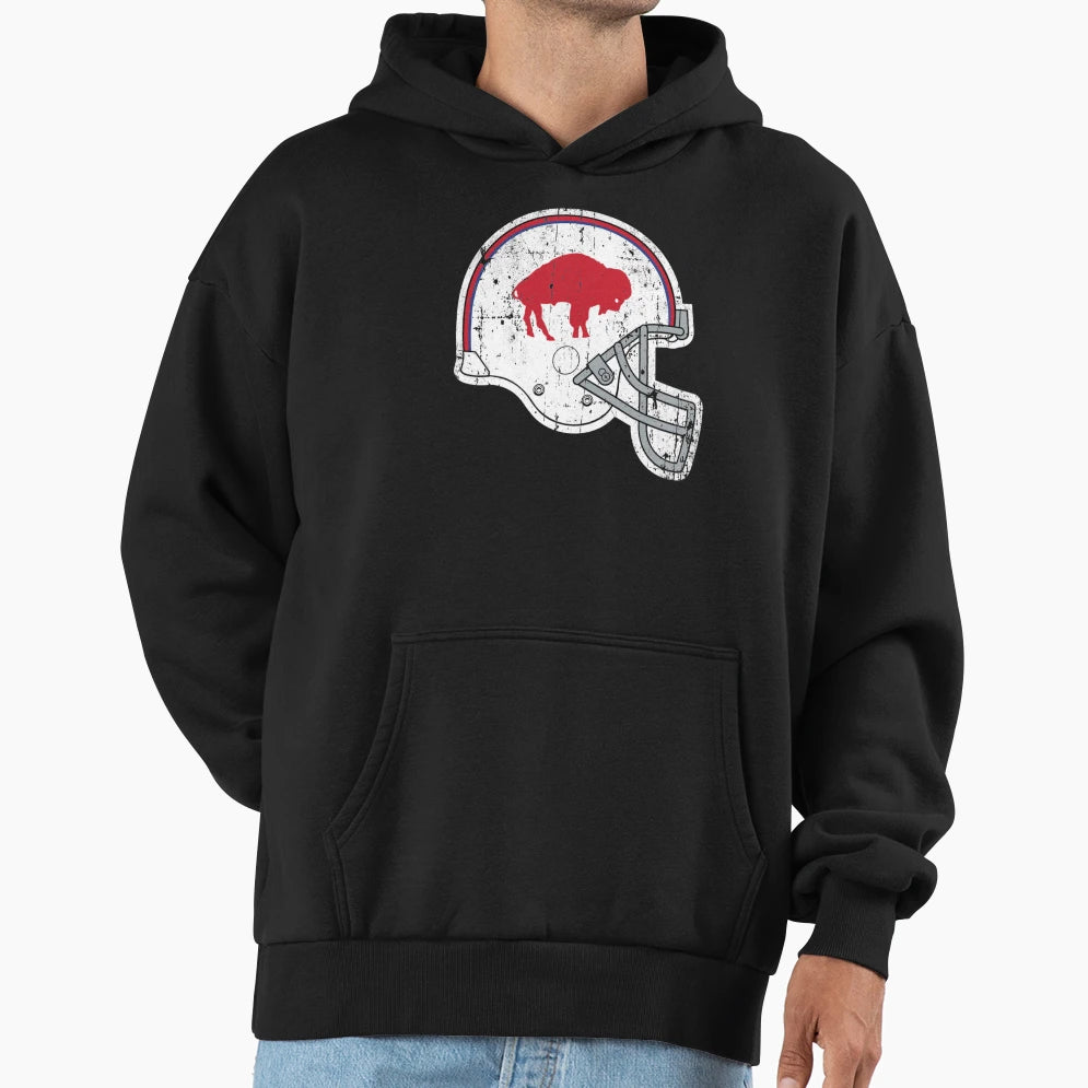 Distressed Bills Helmet Hoodie - Custom Art Print Unisex - T-Shirt, Sweatshirt, Hoodie