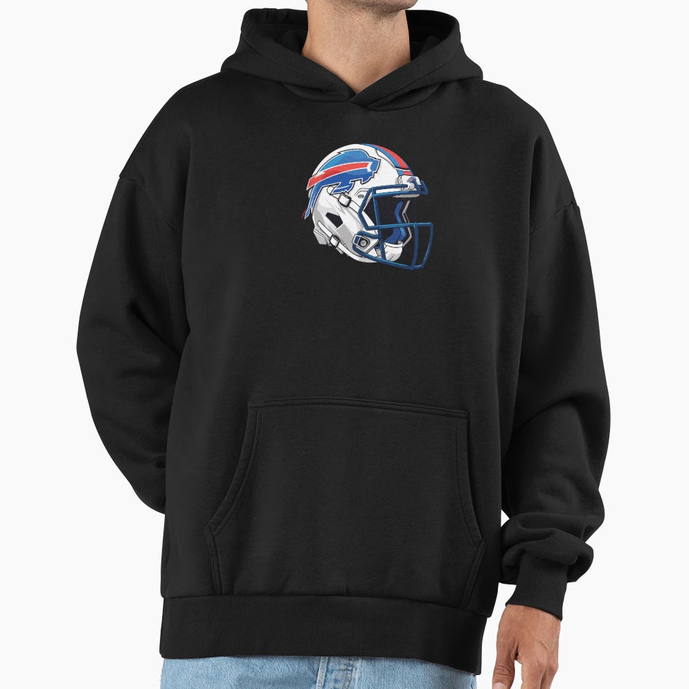 Buffalo Bills Helmet Art Hoodie - Graphic Print for Adults - T-Shirt, Sweatshirt, Hoodie