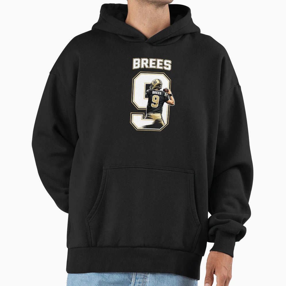 Drew Brees New Orleans Number 9 Hoodie - Custom Art Print Men Women - T-Shirt, Sweatshirt, Hoodie