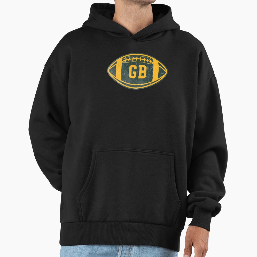 Green Bay Throwback Football Hoodie - Aesthetic Graphic for Adults - T-Shirt, Sweatshirt, Hoodie