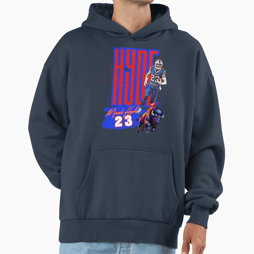 Micah Hyde 23 Buffalo Bills Tribute Art Hoodie - Trendy Graphic Unisex - T-Shirt, Sweatshirt, Hoodie