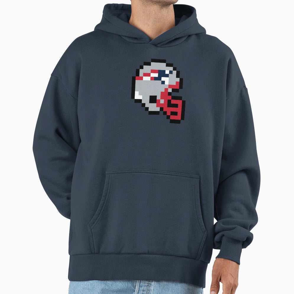 New England Patriots 8 Bit Football Helmet Hoodie - Trendy Graphic Unisex - T-Shirt, Sweatshirt, Hoodie