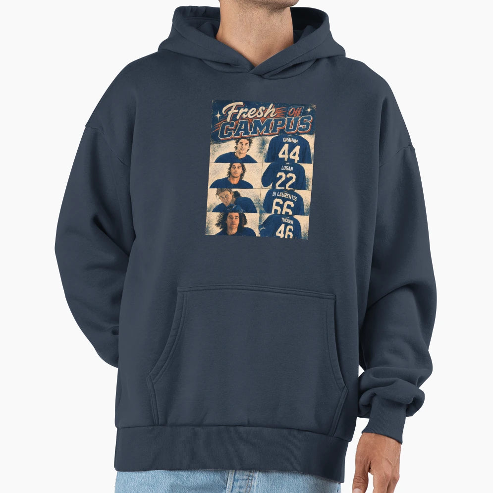 Fresh Off Campus Hockey Team Hoodie - Custom Art Print for Adults - T-Shirt, Sweatshirt, Hoodie