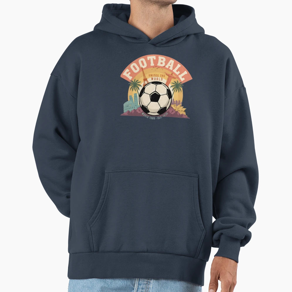 Football Soccer World United As One Hoodie - Aesthetic Graphic Unisex - T-Shirt, Sweatshirt, Hoodie