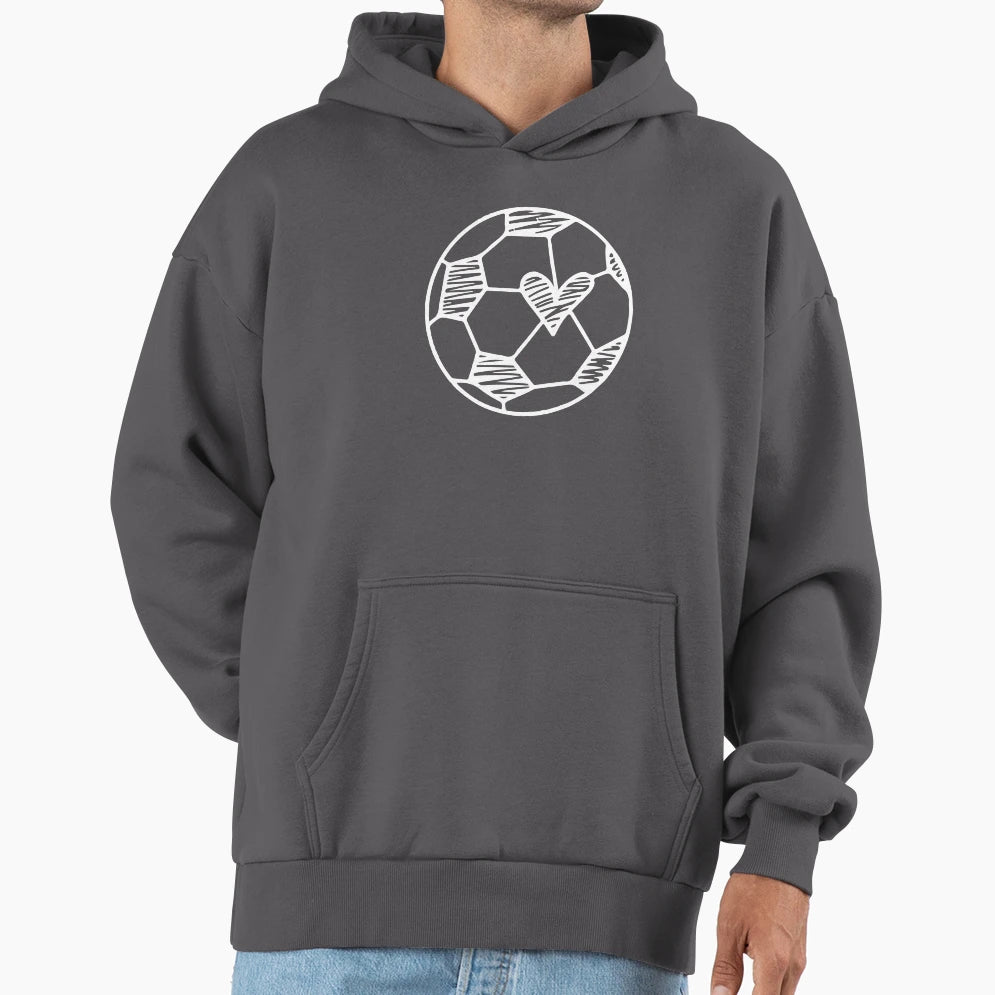 Soccer Heart Soccer Ball Soccer Lover Hoodie - Custom Art Print Men Women - T-Shirt, Sweatshirt, Hoodie