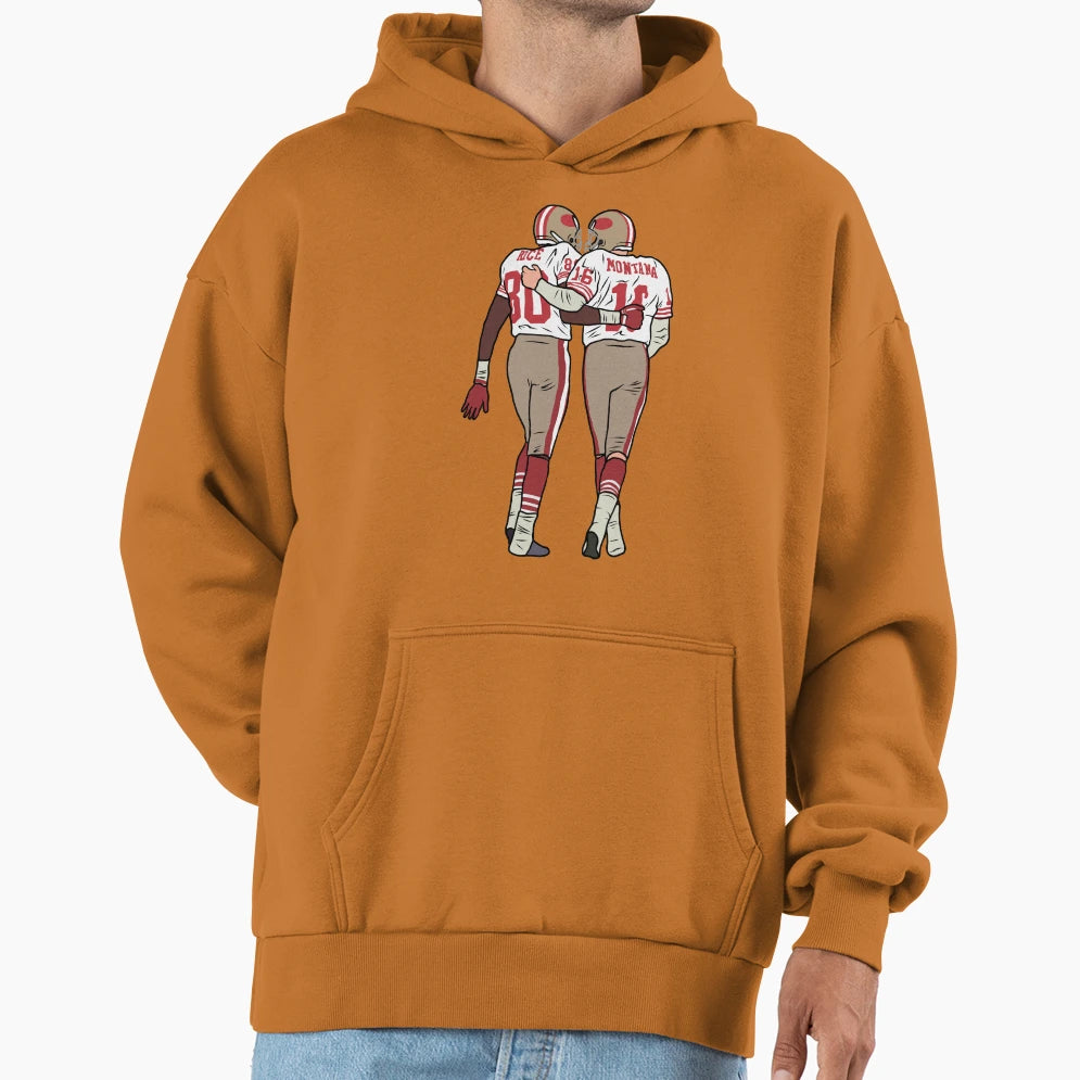 Jerry Rice And Joe Montana Hoodie - Unique Graphic for Adults - T-Shirt, Sweatshirt, Hoodie