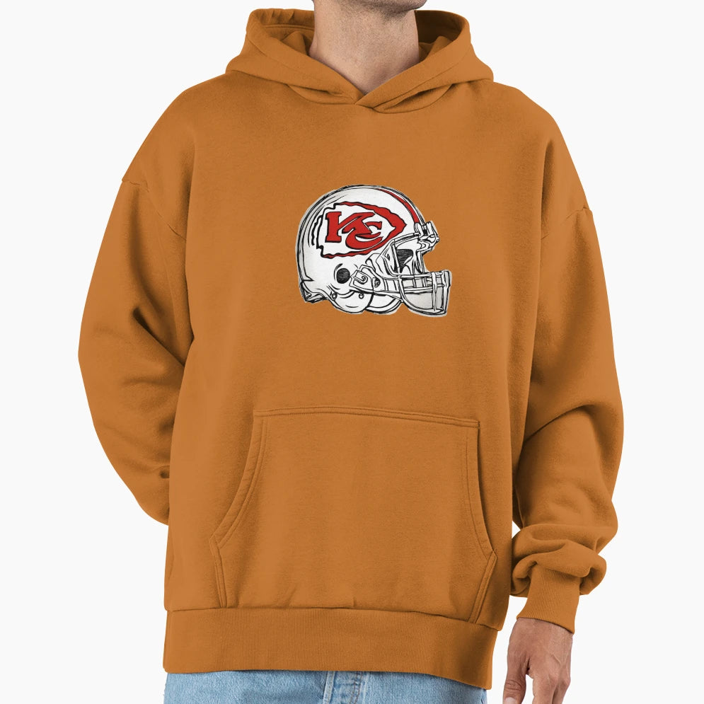 Kansas City Chiefs Helmet Hoodie - Fun Novelty Design for Adults - T-Shirt, Sweatshirt, Hoodie