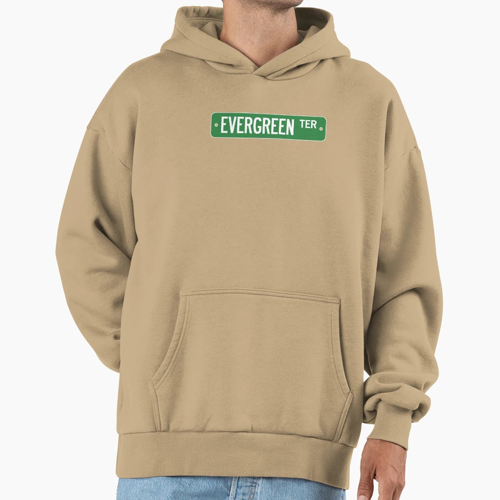 Evergreen Terrace Street Sign Hoodie - Casual Everyday Wear for Adults - T-Shirt, Sweatshirt, Hoodie