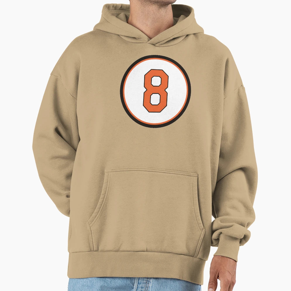 Cal Ripken Jr 8 Jersey Number Hoodie - Fun Novelty Design Men Women - T-Shirt, Sweatshirt, Hoodie